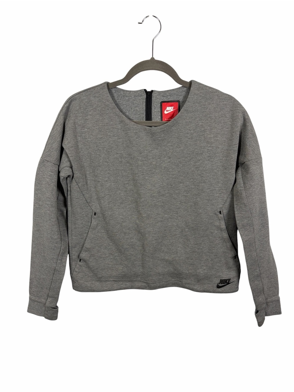 Nike Tech Fleece Cropped Crewneck Sweatshirt Women’s Small Gray